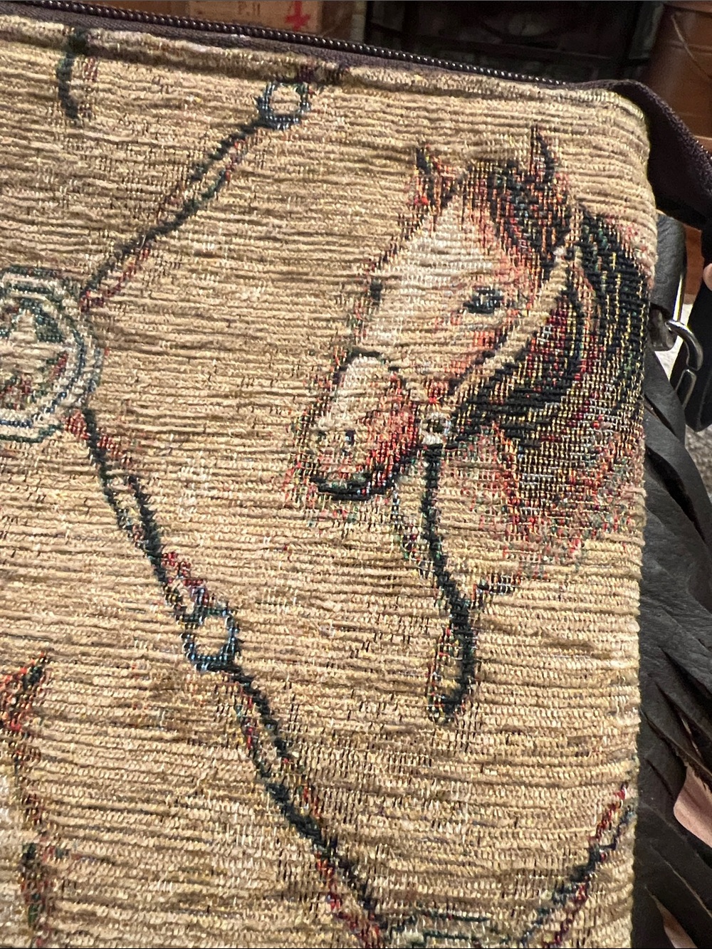 AMERICAN WEST Fringed Horses Handbag - Picture 8 of 8